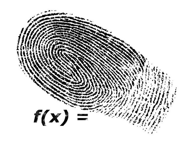 The start of the identity function f(x)= followed by a fingerprint representing identity